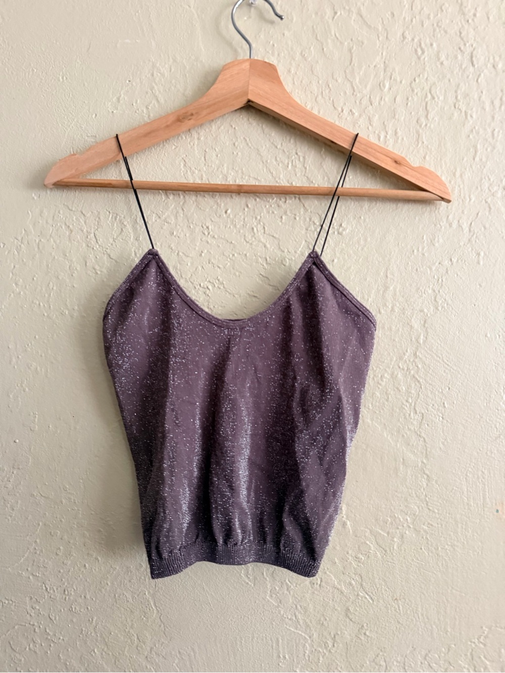 Free People Purple Sparkle Crop Top